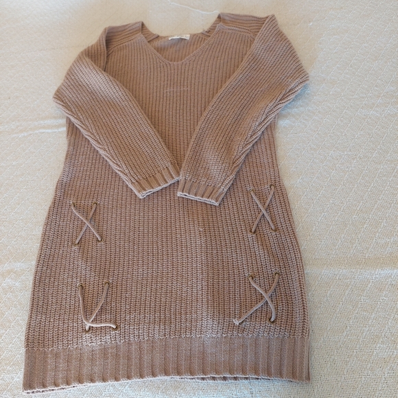 Say What? Tan Knit Sweater - Picture 2 of 5